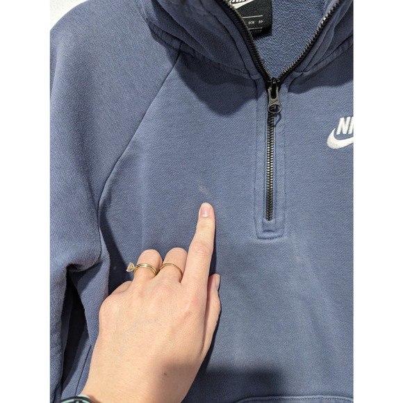 Nike Women's Blue Quarter Zip Pullover Sweatshirt - Picture 7 of 7